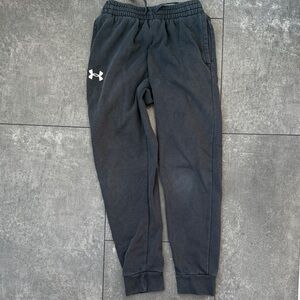 Under Armour Kids Black Fleece Jogger Pants with White Logo